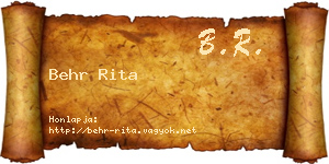 Behr Rita névjegykártya
